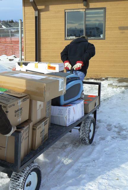 Unloading at Keewaywin Airport